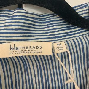 Medium Blue and White Striped Coverup